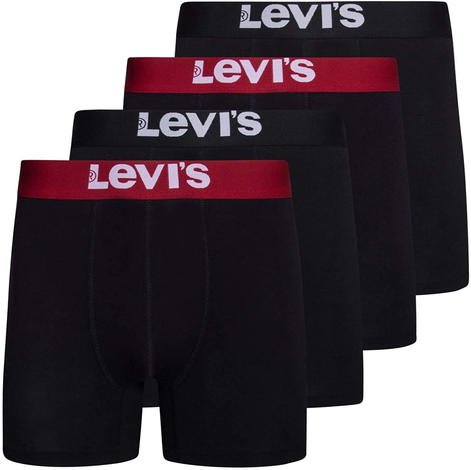 Levi's Mens Stretch Boxer Brief Underwear Breathable Stretch Underwear 4 Pack