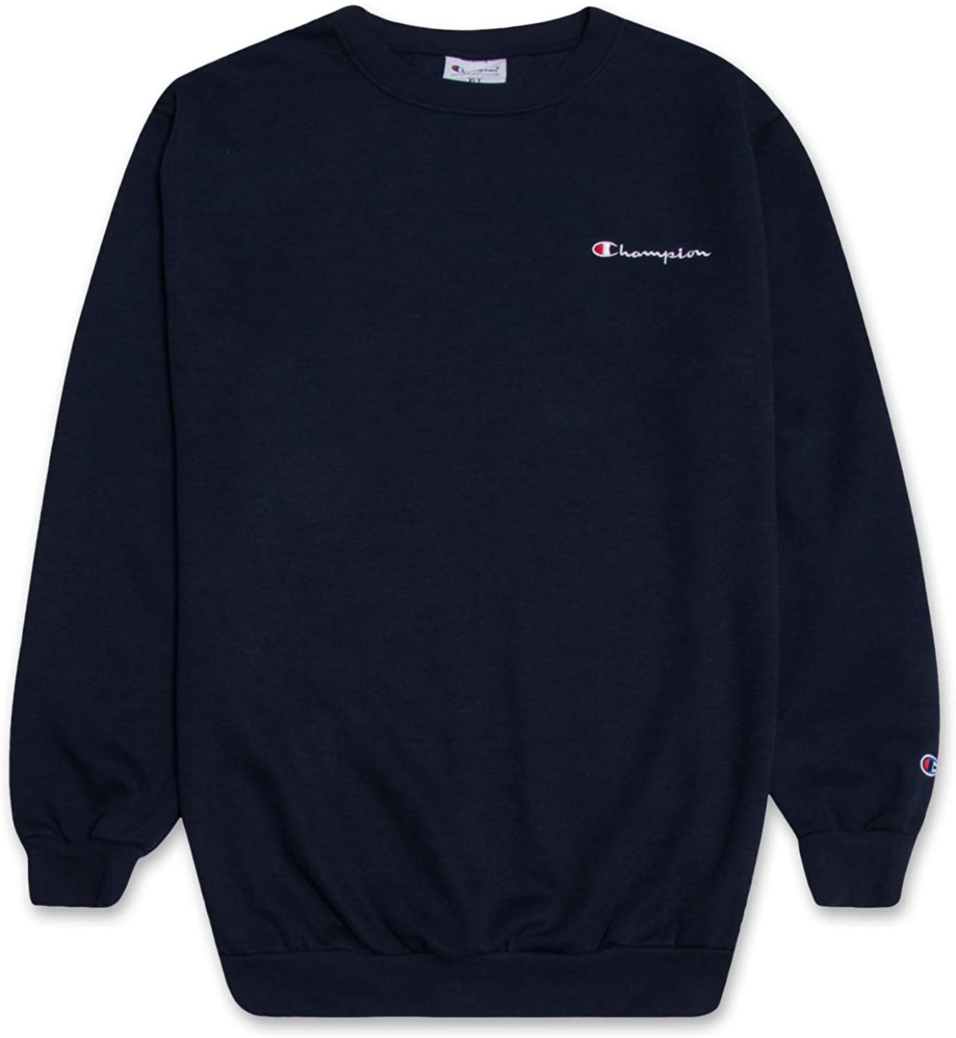 Champion Crewneck Fleece Sweatshirt for Men's Big and Tall with Script Logo - Picture 11 of 15