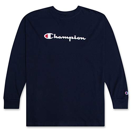 Champion Mens Classic Jersey Long Sleeve Script T-Shirt 