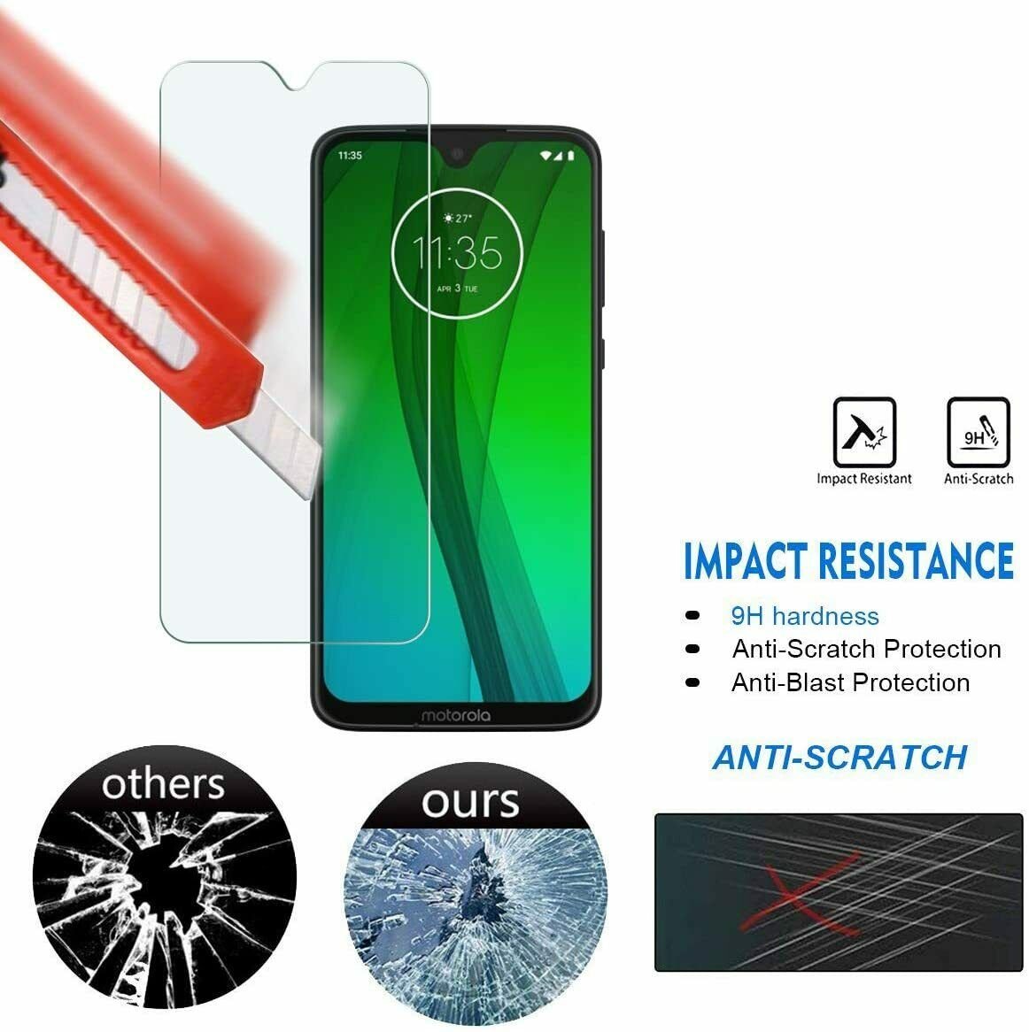 2 Pack Tempered Glass Screen Protector For Motorola Moto G7 Play  G7 Power Supra