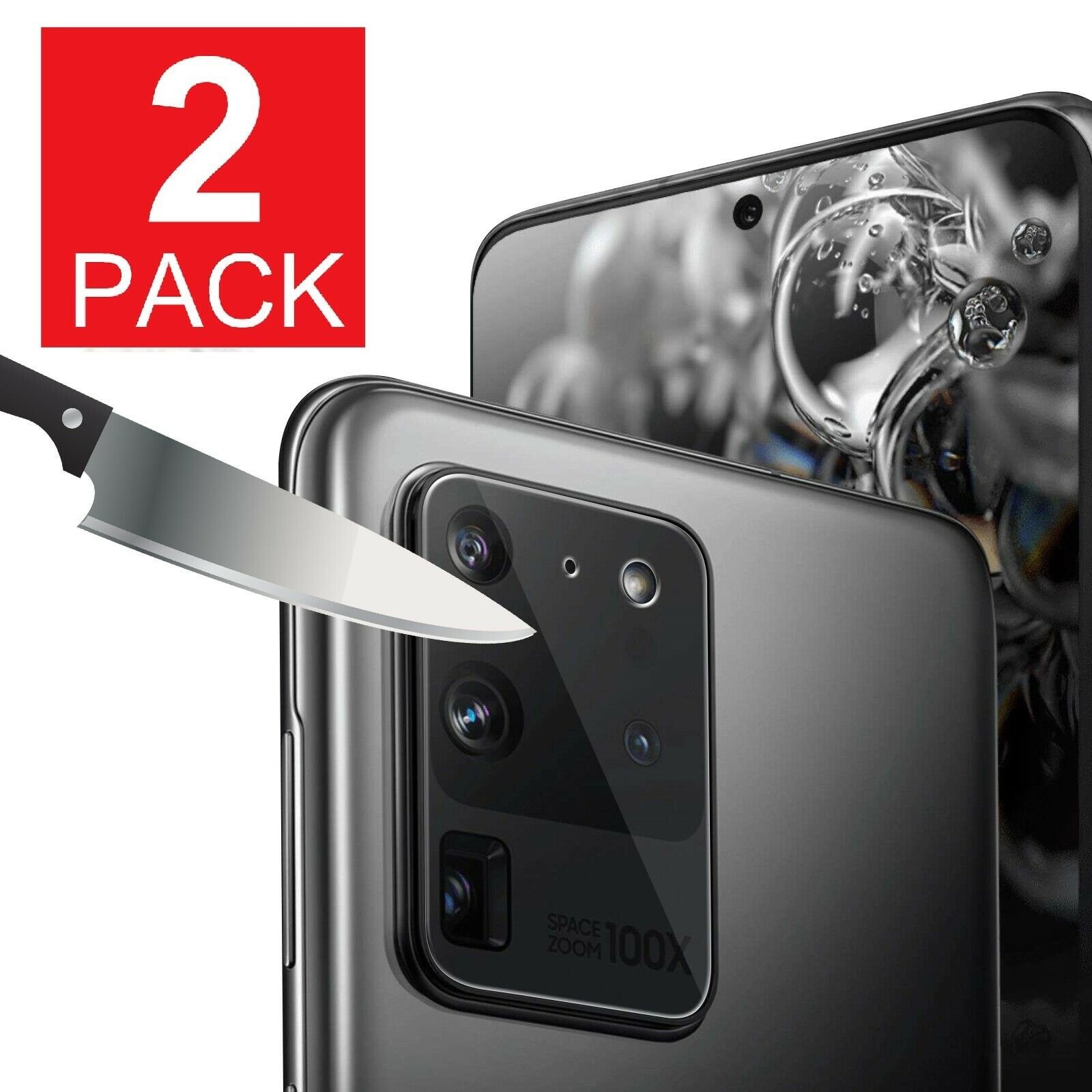 For Galaxy S20 Ultra S20+ S20 Camera Tempered Glass Lens Protector Cover 2-Pack