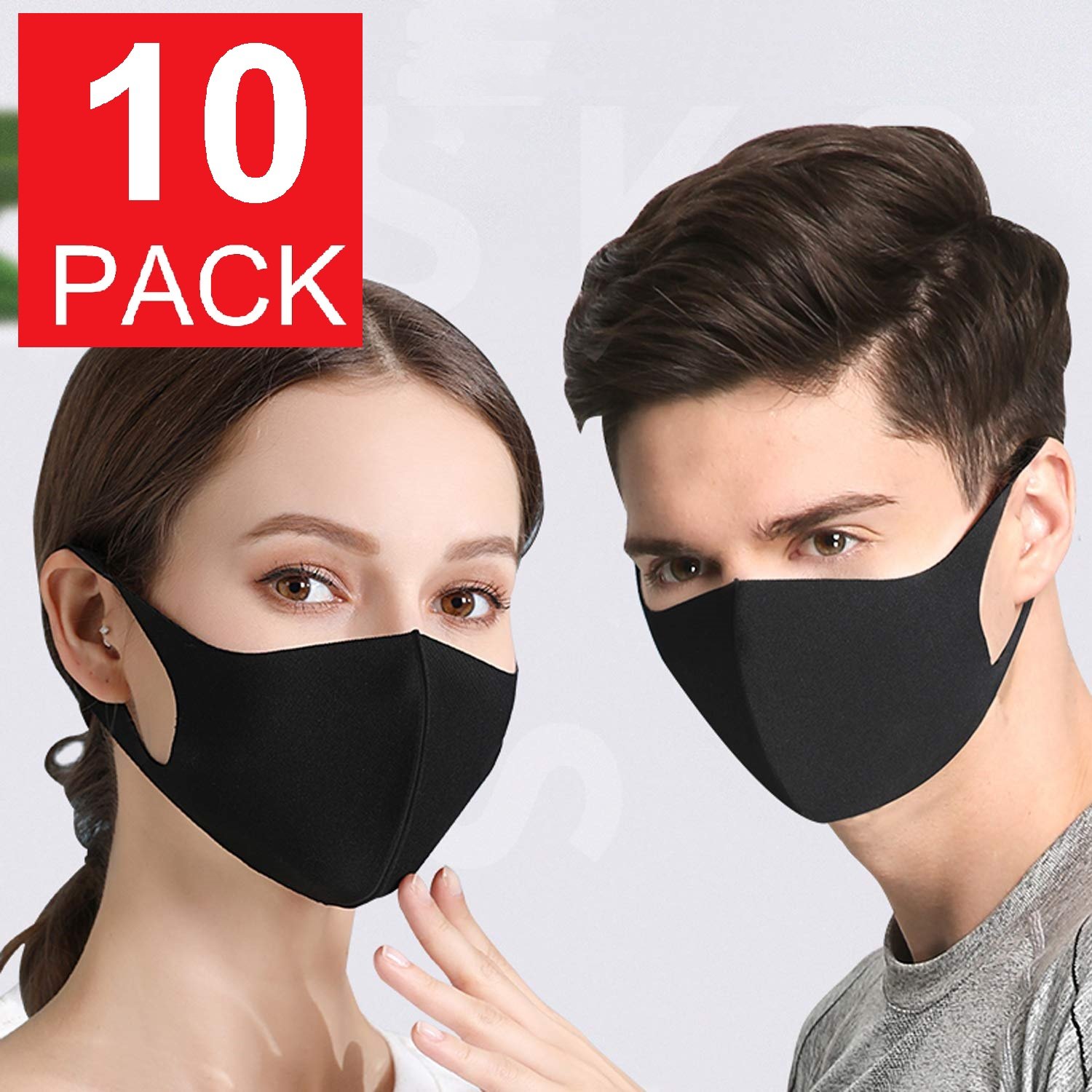 10 Pack Premium Black Face Mask Cotton Cover Washable Reusable Unisex USA Unisex 