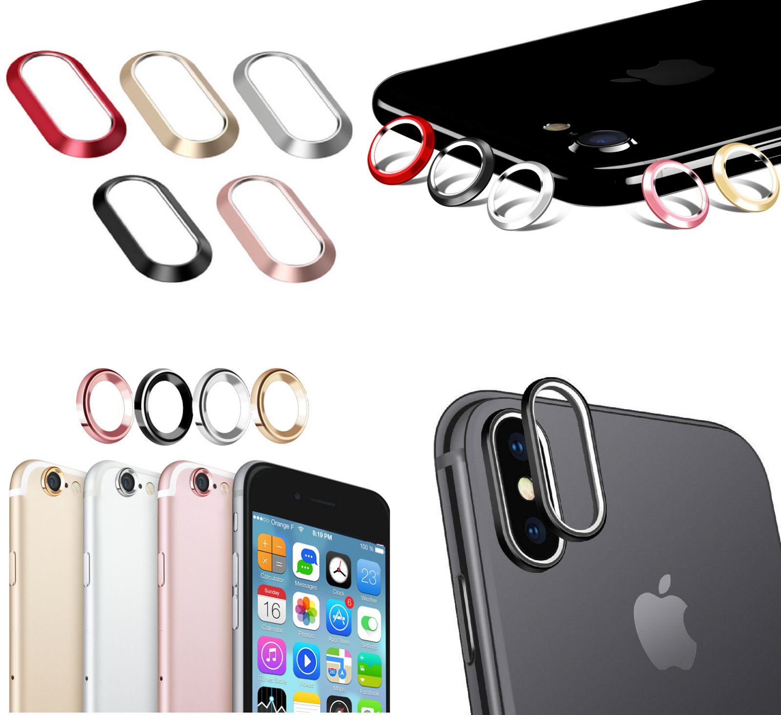 For iPhone 6 6S 7 8 Plus X Rear Lens Protector Ring ***USA Seller** | eBay