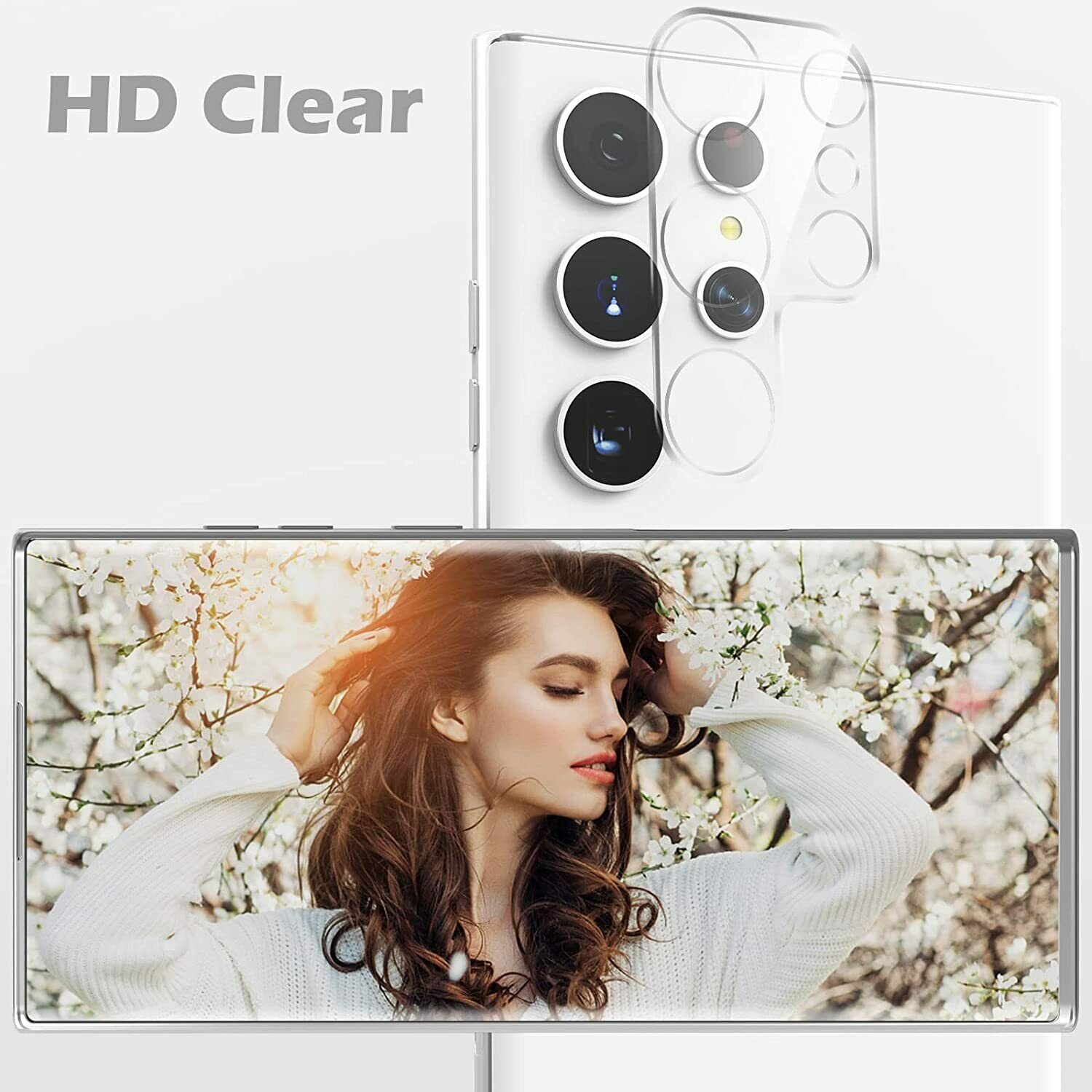 Tempered Glass Rear Camera Lens Protector Film for Samsung Galaxy S22 S22+ Ultra