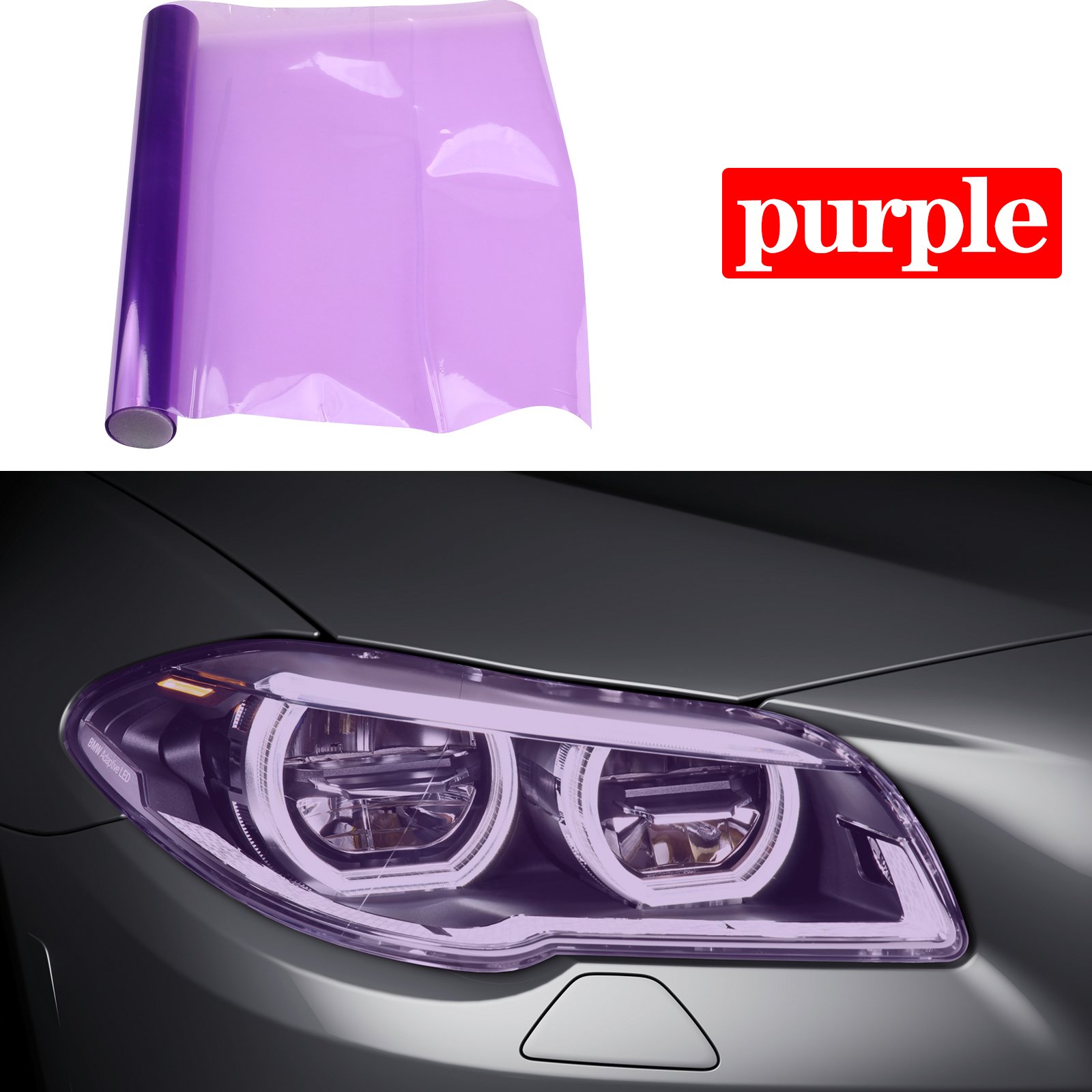 Color:Purple:Car Headlight Taillight Fog Light Tint Film Wrap Sticker Protector Accessories