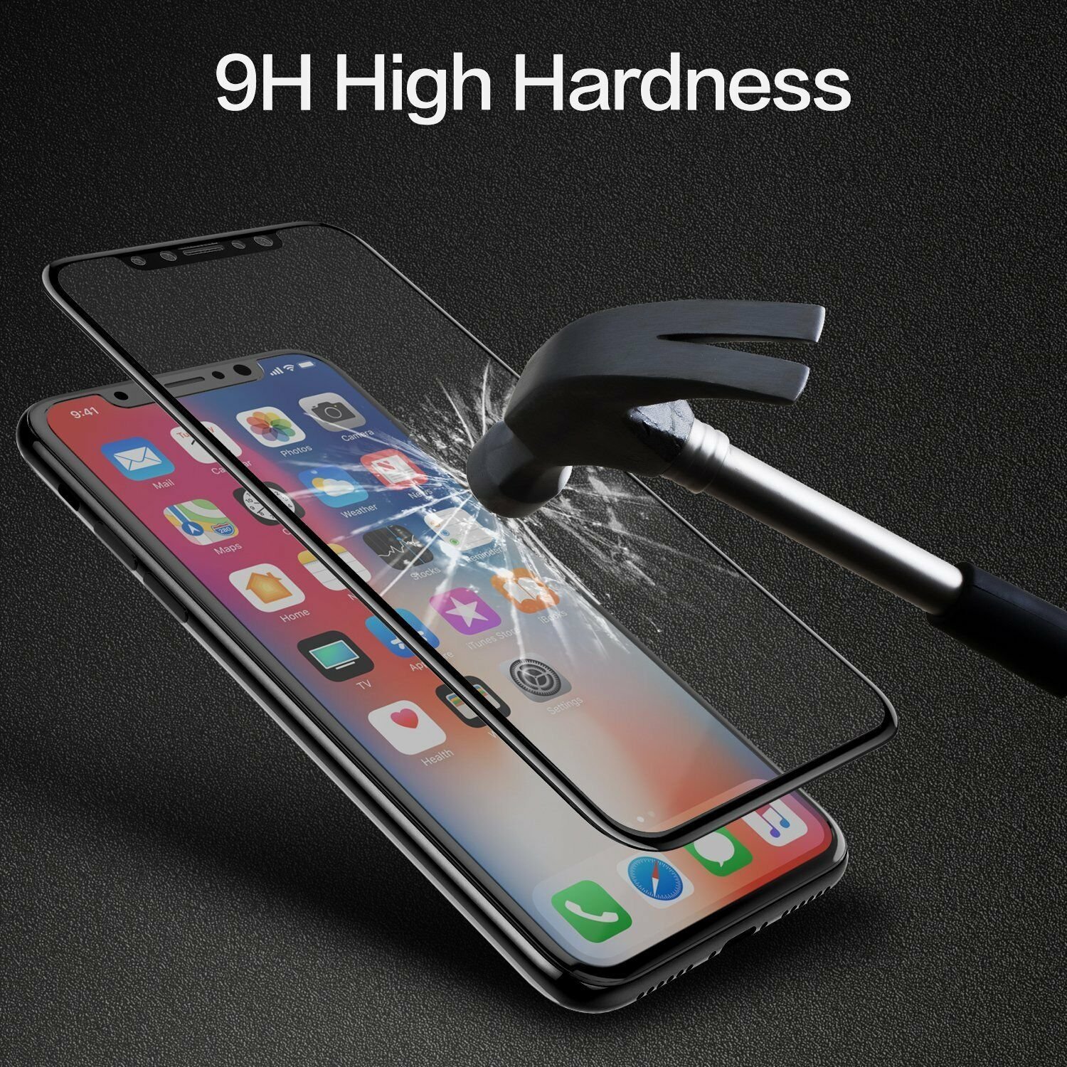 Full Coverage 3D Tempered Glass Screen Protector for iPhone X XR XS Max ...