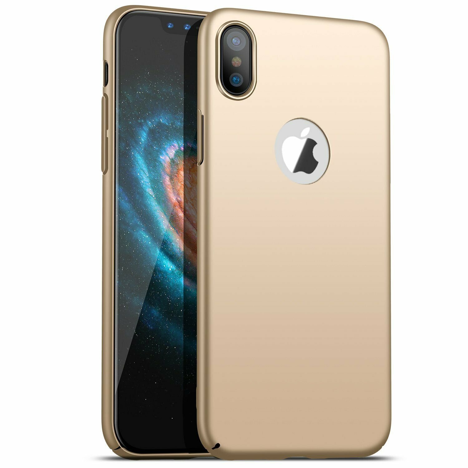 Case Thin Hard Cover + Tempered Glass Screen Protector For iPhone X XR XS Max