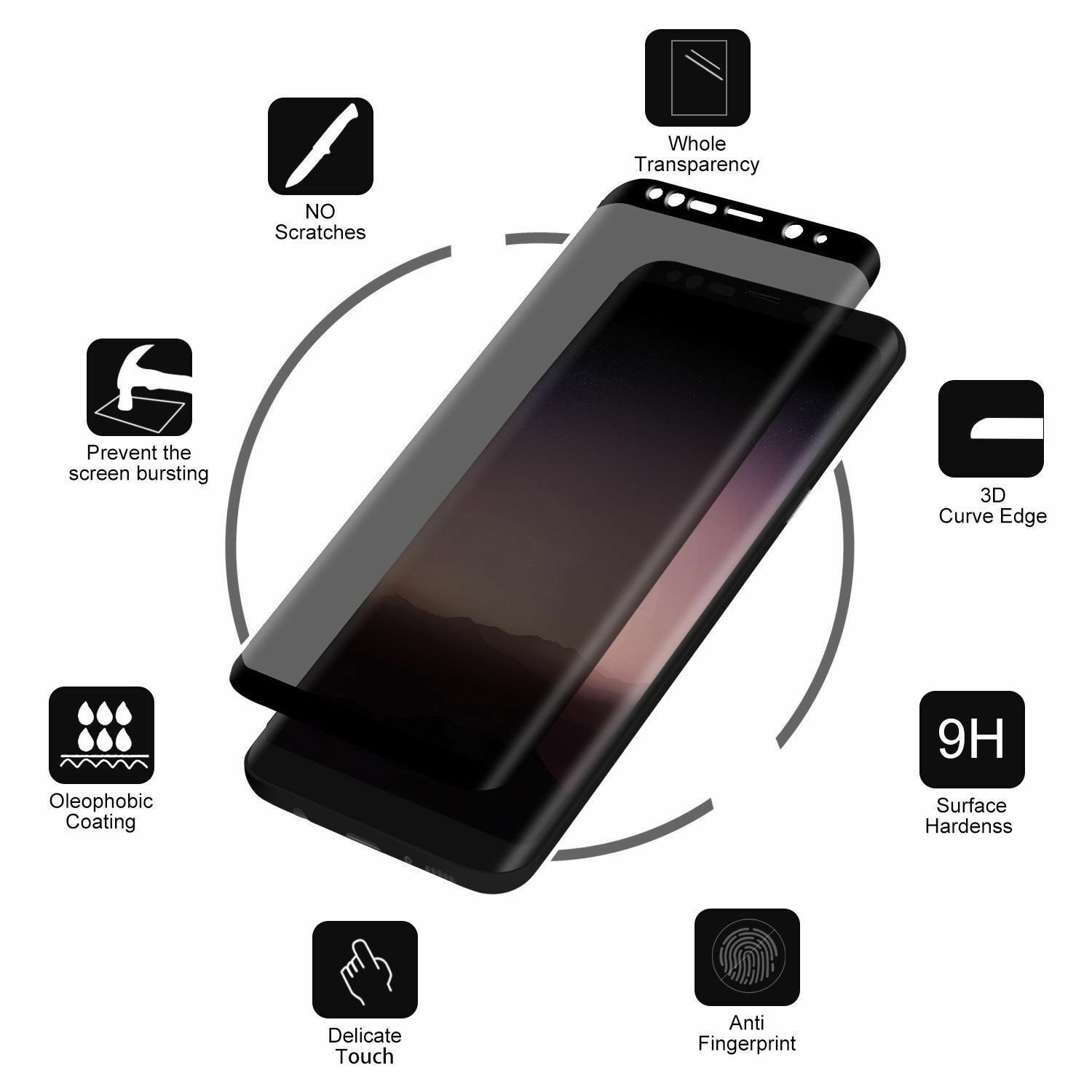 For Samsung Galaxy S8 S9 S10 Plus Privacy Tempered Glass Screen Protector Ebay 