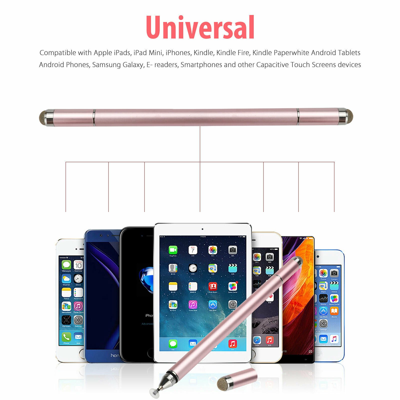 Samsung iPad 10x Pack Multi Coloured Touch Screen Universal Stylus Pen Compatible With Mobile Phone/Tablet- iPhone Kindle and All Capacitive Touch Screen Devices