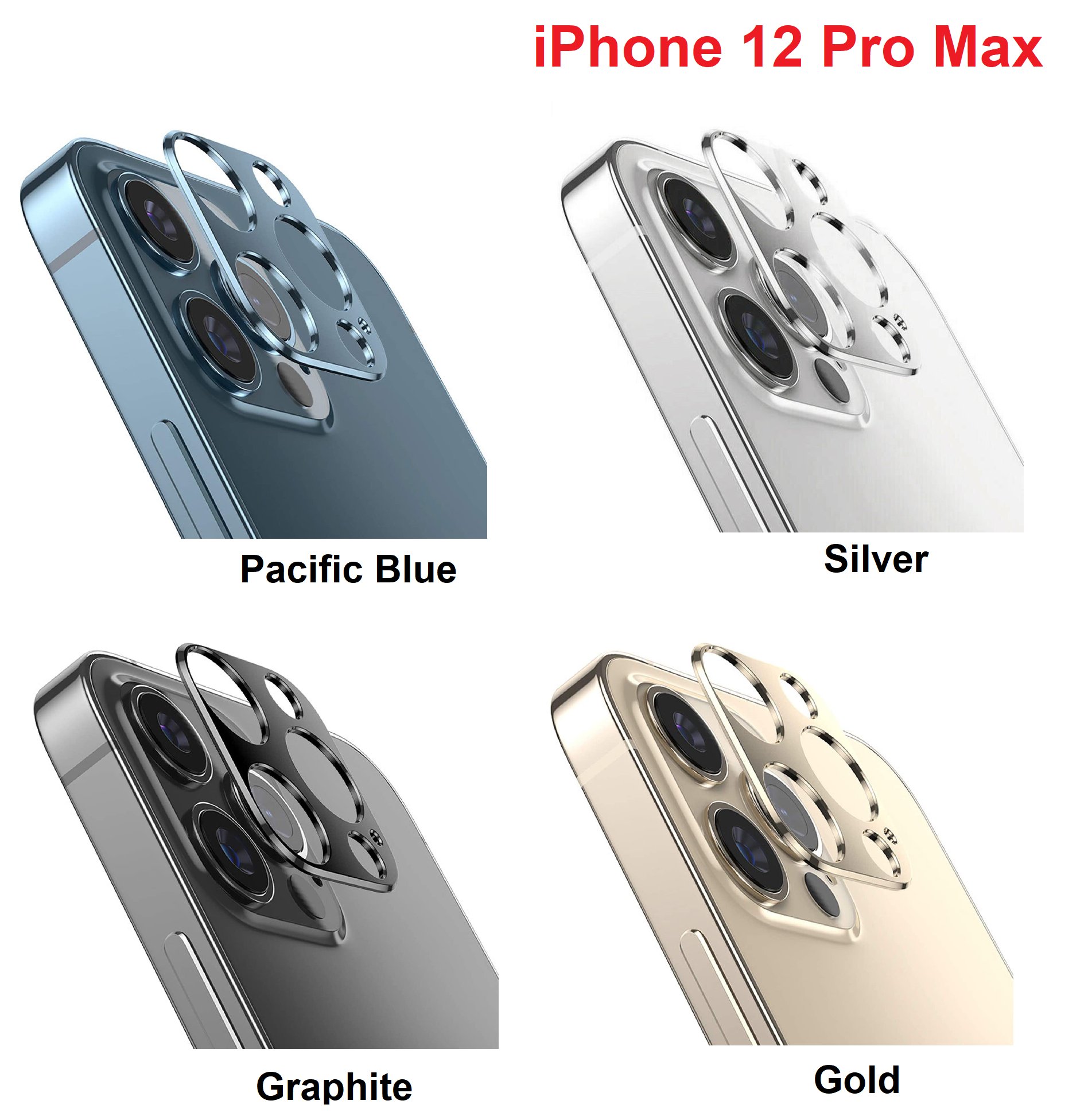 For iPhone 12 Pro Max Mini Metal Ring Camera Lens Screen Protector