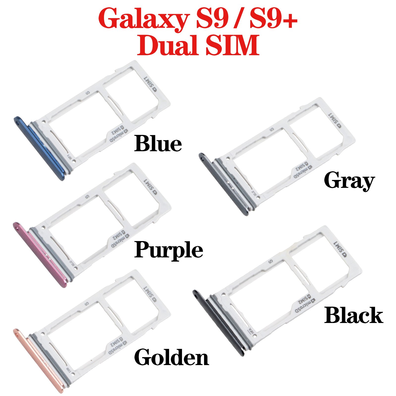 Dual Sim Card Holder Tray for Galaxy S8 S9 S10 S20 Plus Ultra Note 8 9 10 20