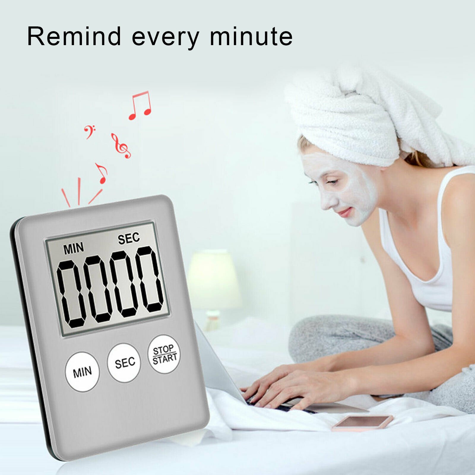 Magnetic LCD Digital Kitchen Timer Count Down Egg Cooking Clear Alarm 