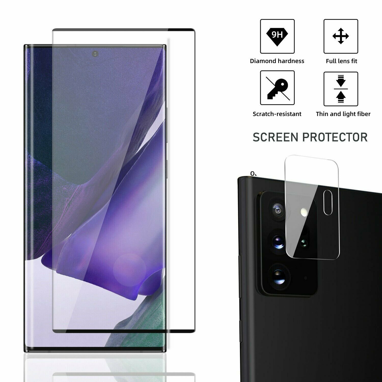 For Galaxy Note 20 Ultra /S20 Tempered Glass Screen Protector /Camera Lens Cover