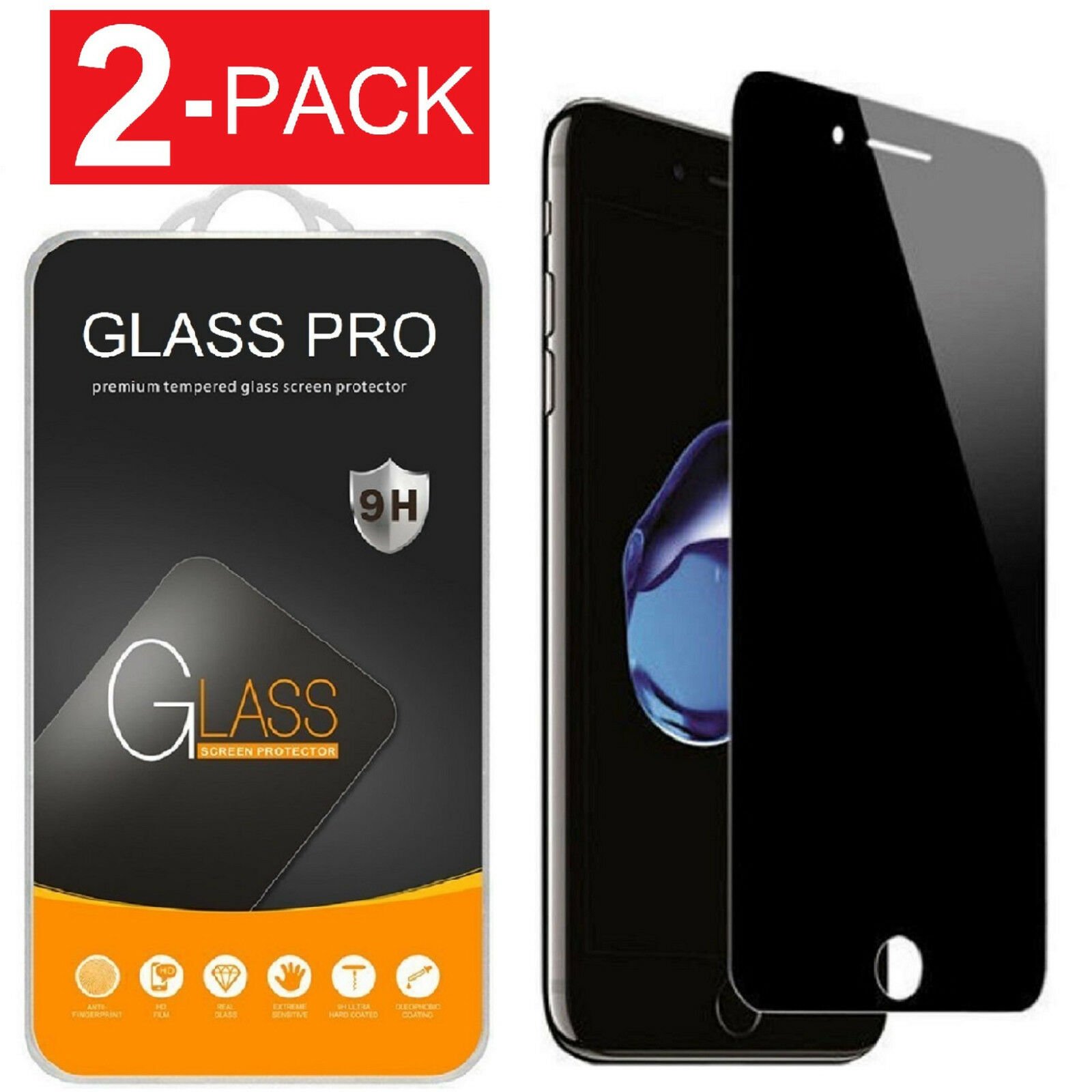 9H Privacy Anti-Spy Tempered Glass Screen Protector for iPhone X 6 7 8 Plus  | eBay