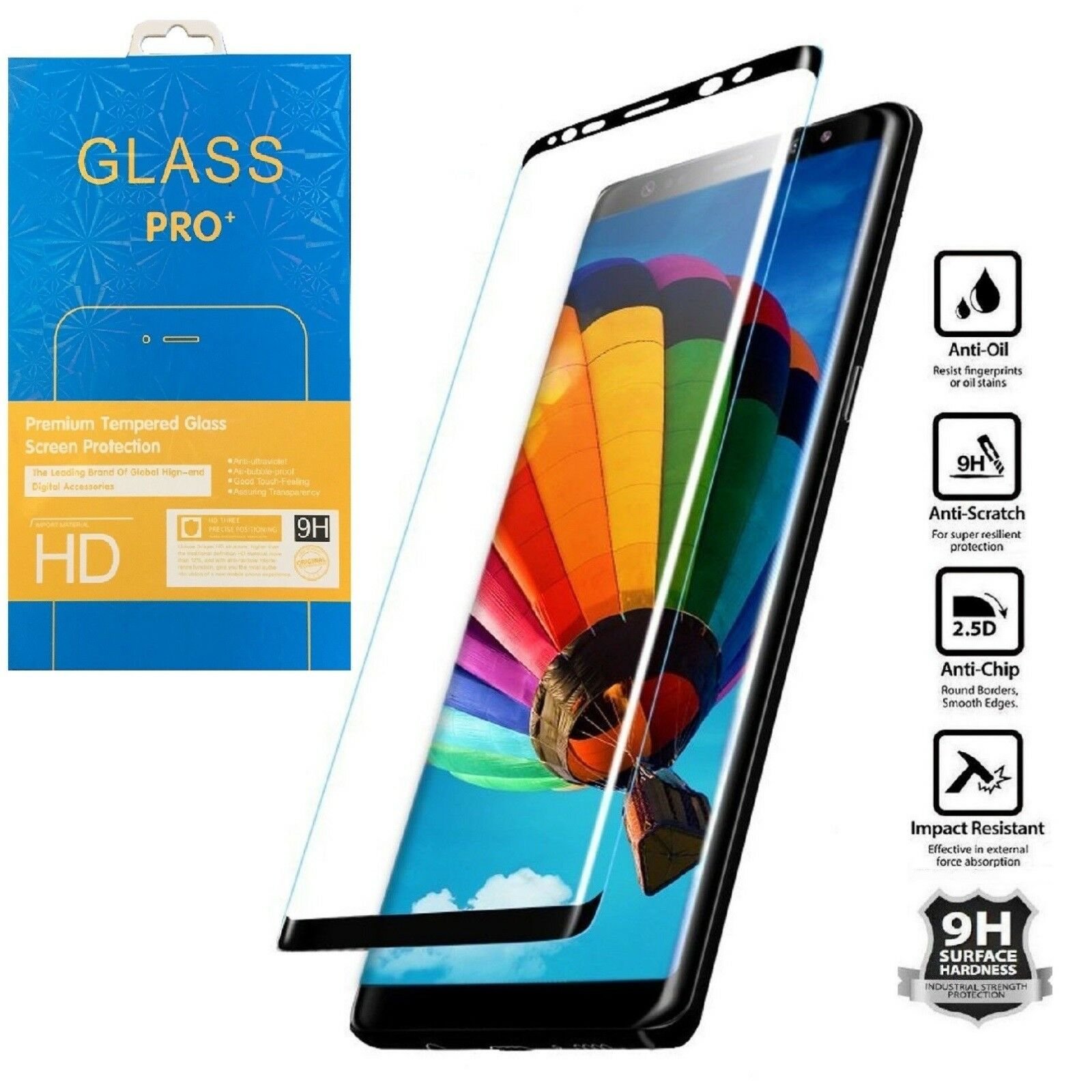 2x 9D de vidrio de seguridad Plus de Samsung S8 S9 S10 Nota 10 9H protector de pantalla de vidrio real