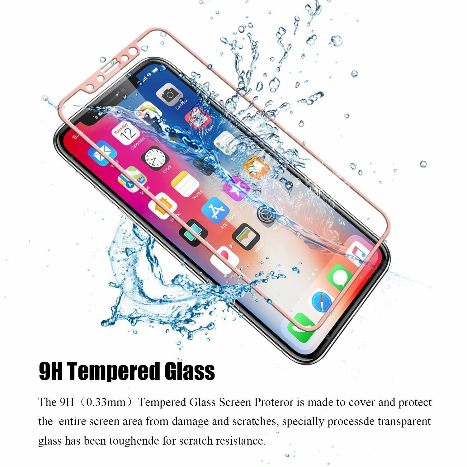 Full Coverage 3D Tempered Glass Screen Protector for iPhone X XR XS Max