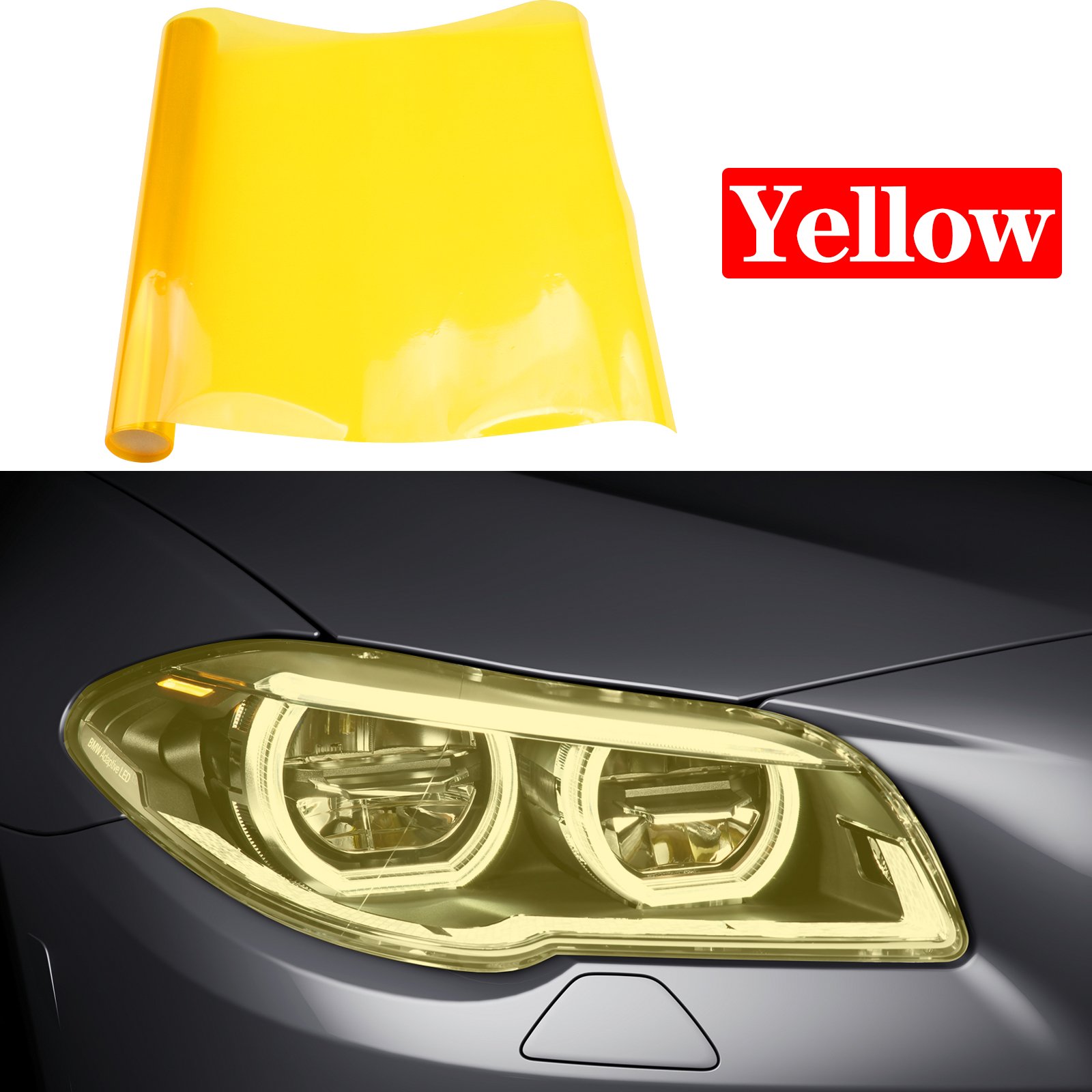 Auto Headlight Taillight Stickers Wrap Sheet Film Cover Car Exterior Accessories 30cm60cm Yellow 