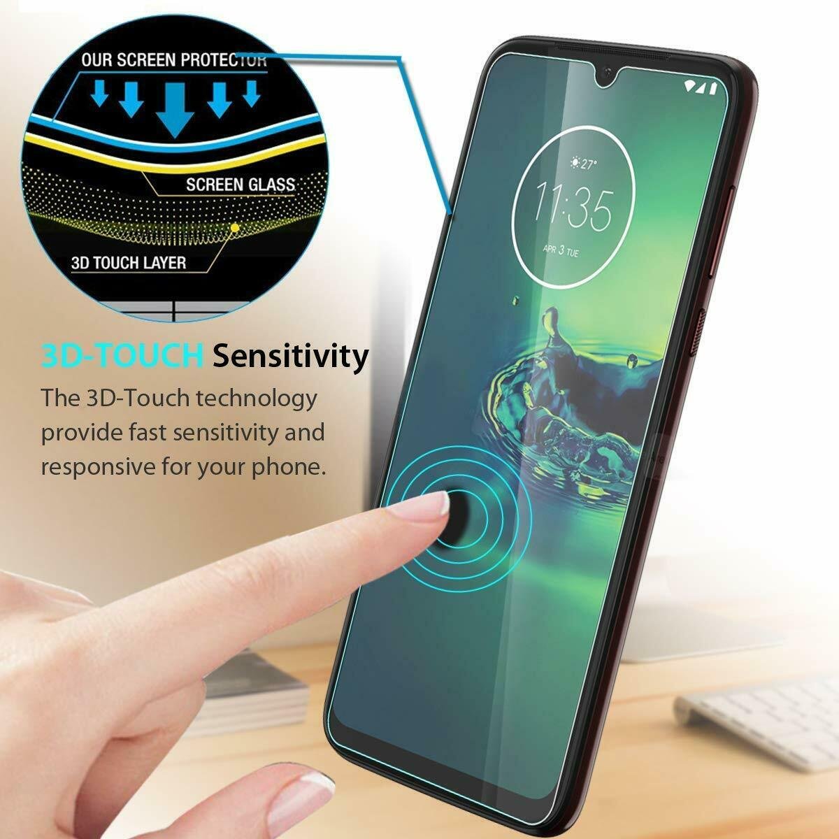2Pack Tempered Glass Screen Protector for Moto G8 Plus G8