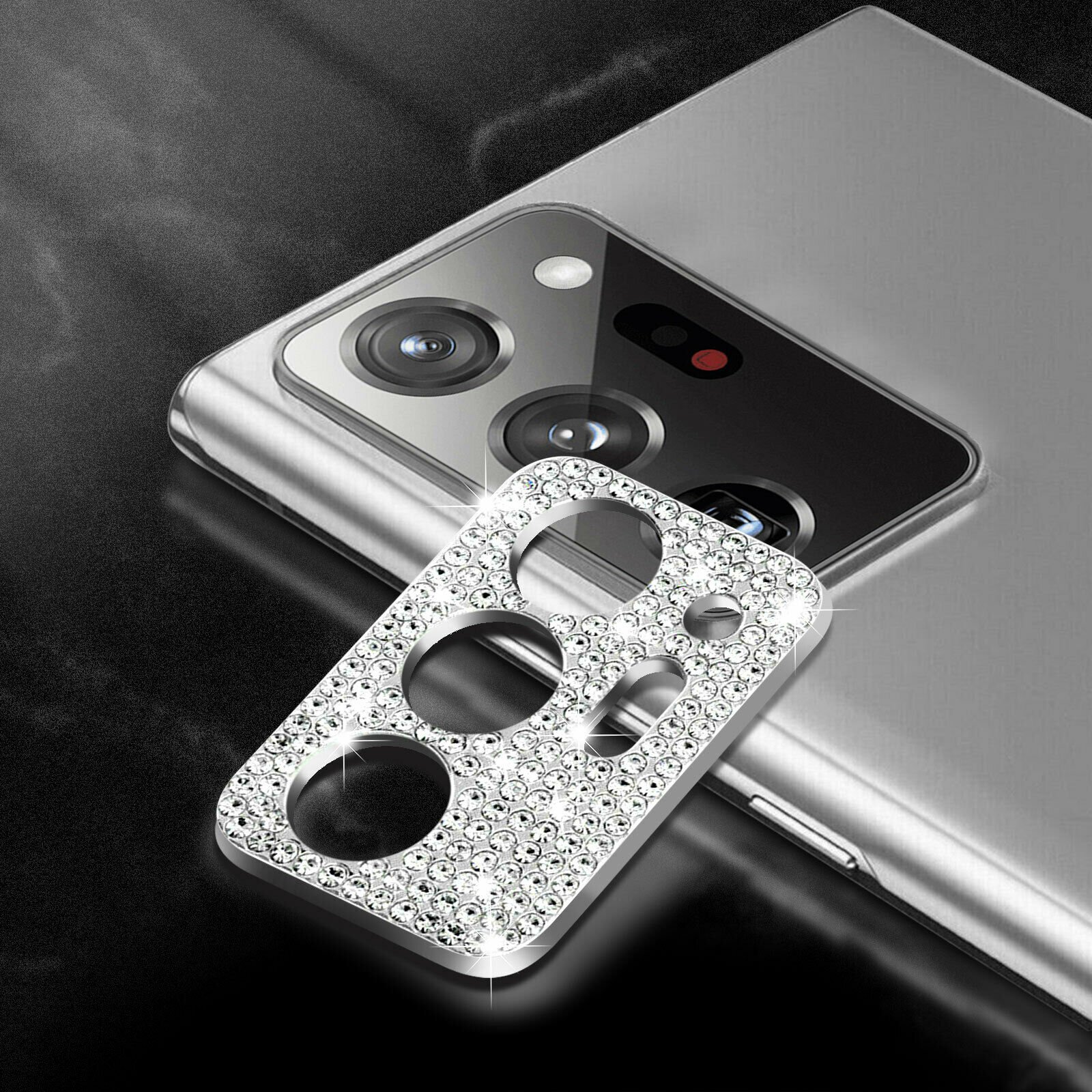 For Samsung Galaxy S21 Note20 Ultra S20 Bling Diamond Camera Lens Protector Case