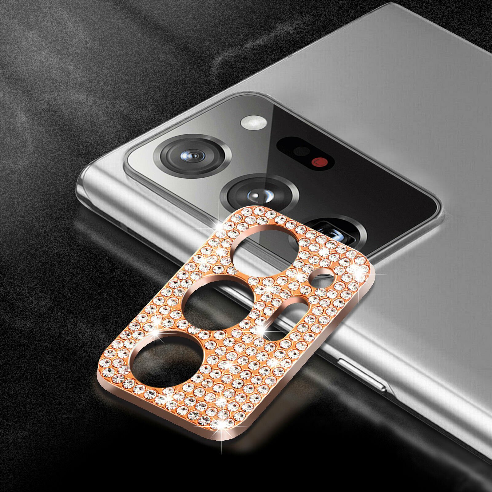 For Samsung Galaxy S21 Note20 Ultra S20 Bling Diamond Camera Lens Protector Case