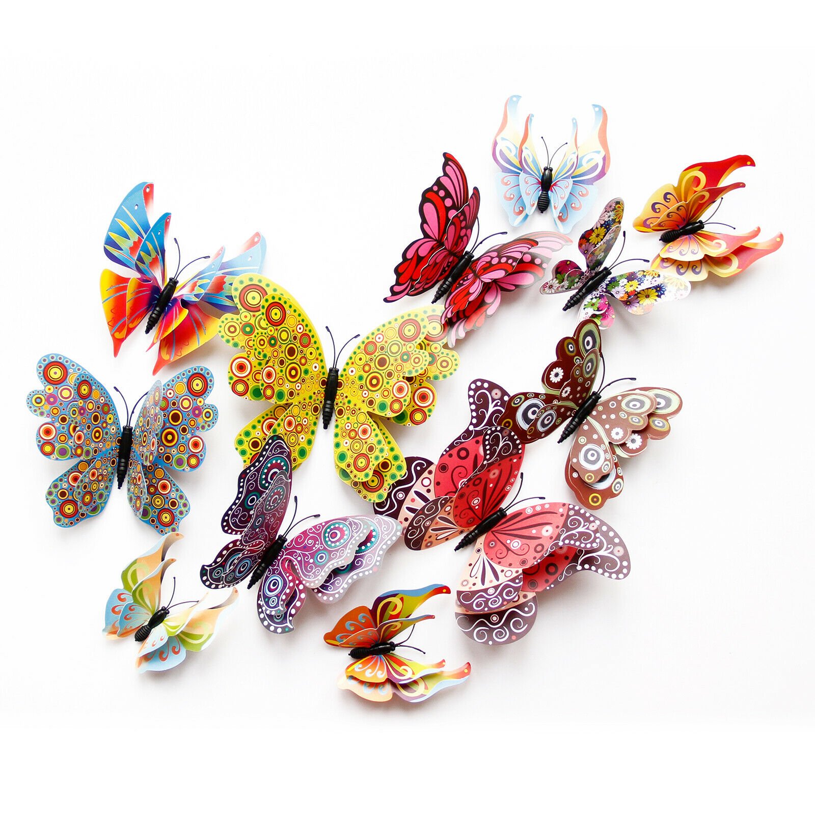 Details about   Mixed Design 3D Butterfly Wall Stickers PVC Children Room Decal Art Decor 12Pcs