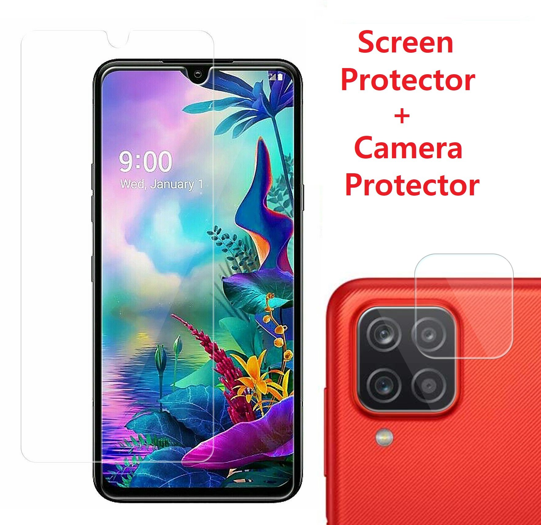 For Galaxy A02S A12 A32 A42 A52 A72 Tempered Glass Screen Camera Lens Protector