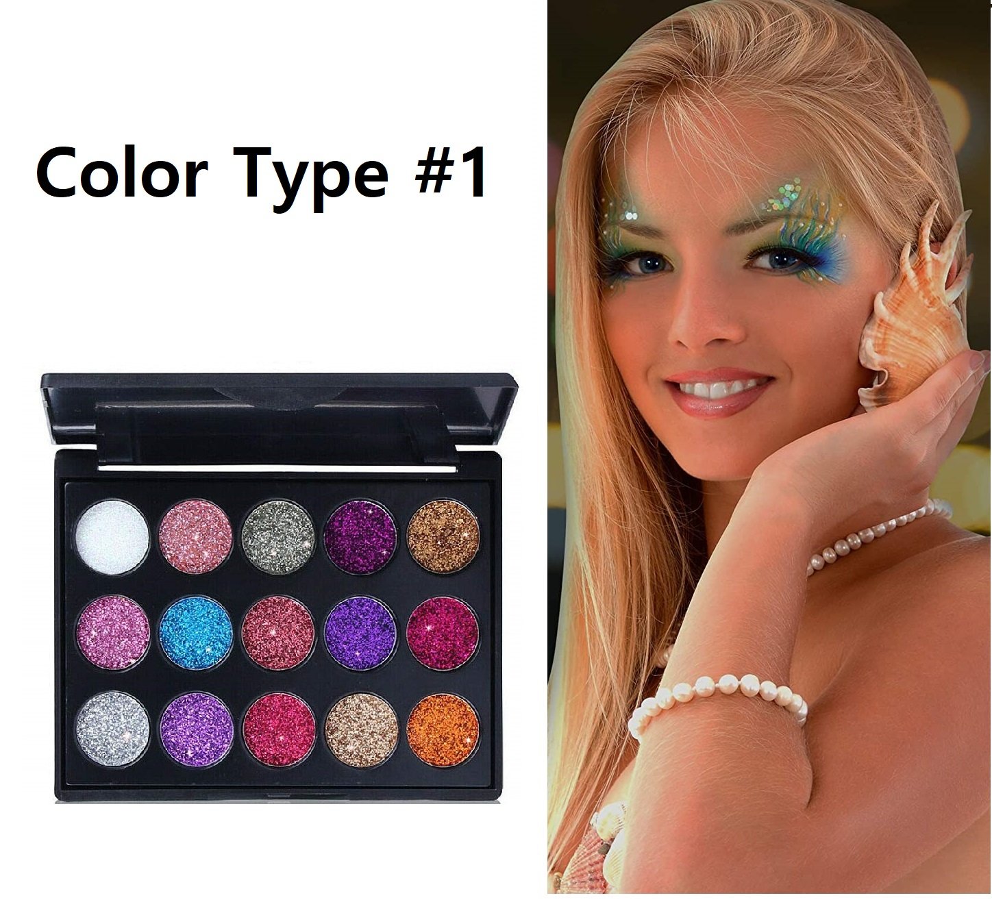 Glitter Eyeshadow 15 Colors Matte Makeup Kit Shimmer Eye Shadow Powder  Palette