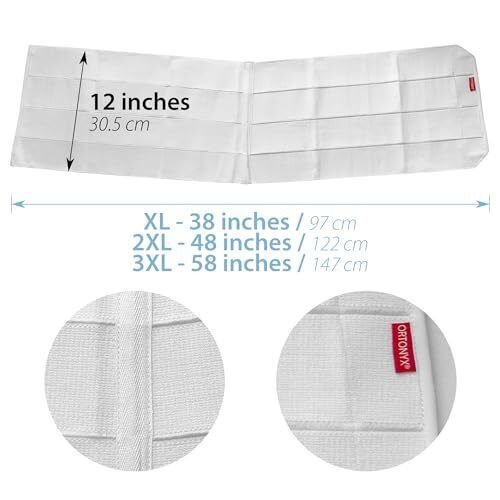 ORTONYX 12" Abdominal Binder Unisex /Postpartum Post-operative Post-surgery wrap - Picture 16 of 19