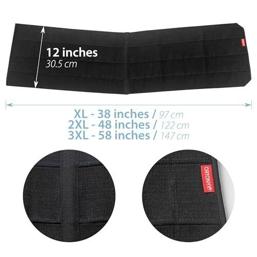 ORTONYX 12" Abdominal Binder Unisex /Postpartum Post-operative Post-surgery wrap - Picture 10 of 19