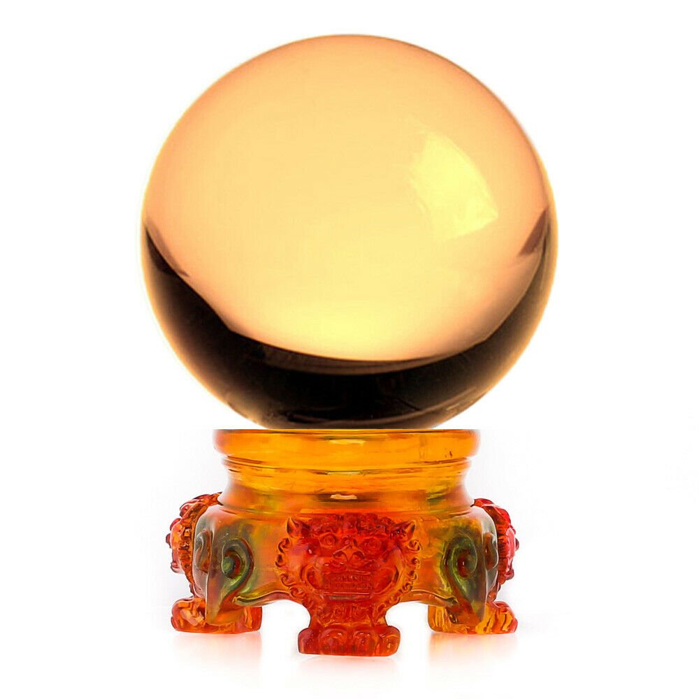 3in (80mm) Crystal Ball with Rainbow Lion Stand 10 colors to choose from - Picture 31 of 32