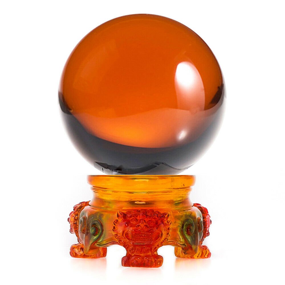 3in (80mm) Crystal Ball with Rainbow Lion Stand 10 colors to choose from - Picture 13 of 32
