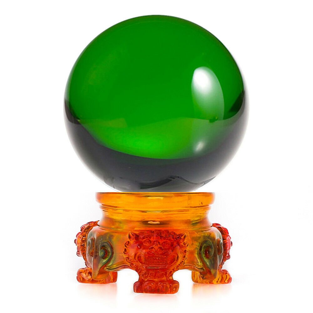 3in (80mm) Crystal Ball with Rainbow Lion Stand 10 colors to choose from - Picture 23 of 32