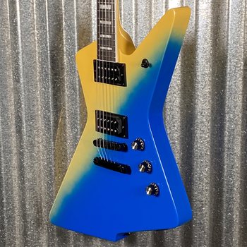 Westcreek Guitars Revenge Explorer Style Gradient Blue Yellow
