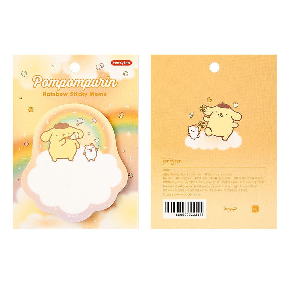 Sanrio Characters Rainbow Cloud Shape Sticky Memo Pad School