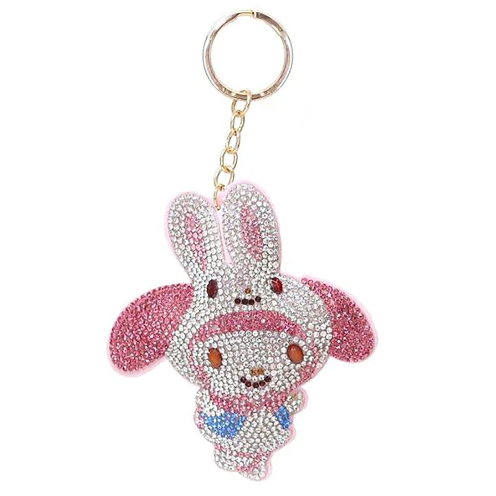 Schlüsselanhänger Sanrio Charaktere Glanz Strass Maskottchen Schlüsselring Charm - Bild 6 von 7