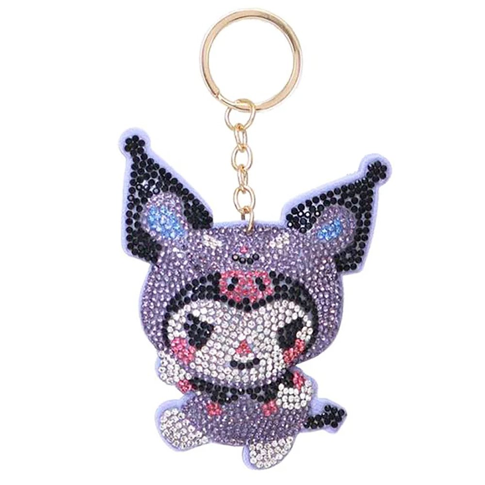 Schlüsselanhänger Sanrio Charaktere Glanz Strass Maskottchen Schlüsselring Charm - Bild 5 von 7