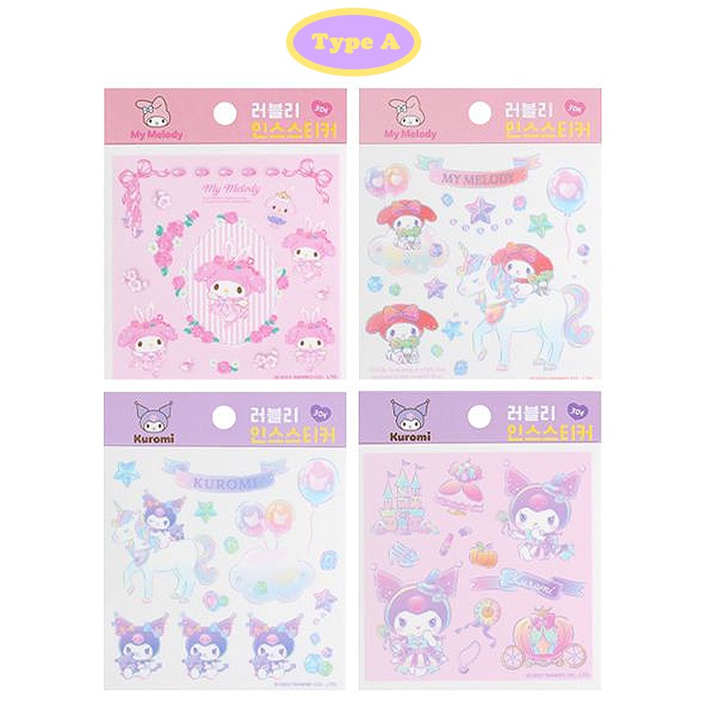 Sanrio My Melody Kuromi Hermoso PVC Deco Hojas de Corte Set de 4 Pegatinas (1 Juego) - Imagen 9 de 13