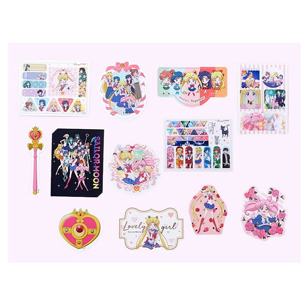 Rose Moon Sailor Moon Deco Stickers 12pcs Assorted Pack 