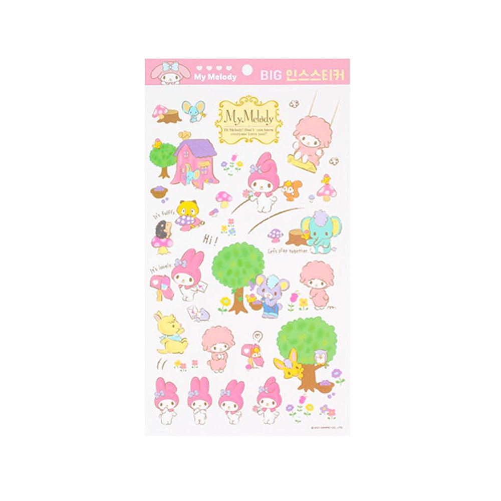 Sanrio Characters My Melody Trendy Big Cutting Deco Stickers Sheet (1PC) - Picture 11 of 14