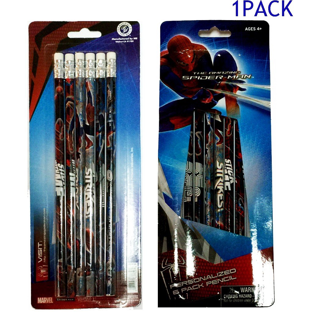 NEW IN PACKAGE!!! Set Of 6 Marvel Spider-Man #2 Wood Pencils For Ages 4 And Up 