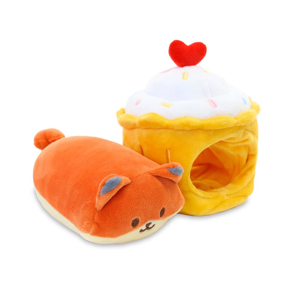 1pc Yellow Fox-shaped Plush Animal Toy, Cute Cartoon Super Soft