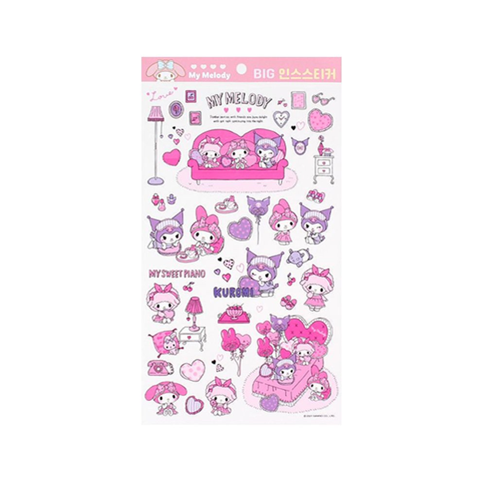 Sanrio Characters My Melody Trendy Big Cutting Deco Stickers Sheet (1PC) - Picture 13 of 14