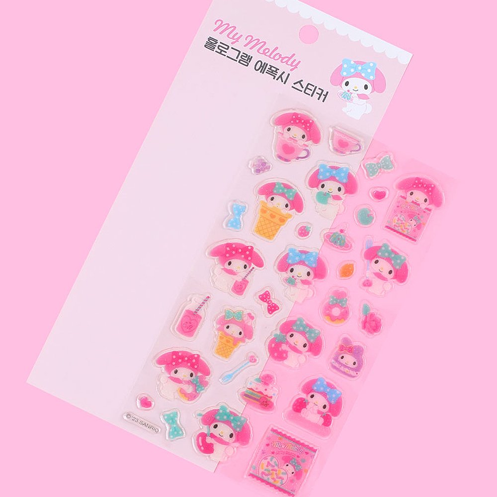 Sanrio Character Hologram Epoxy Cute Deco Planner Sticker for Teens Girls Kids G