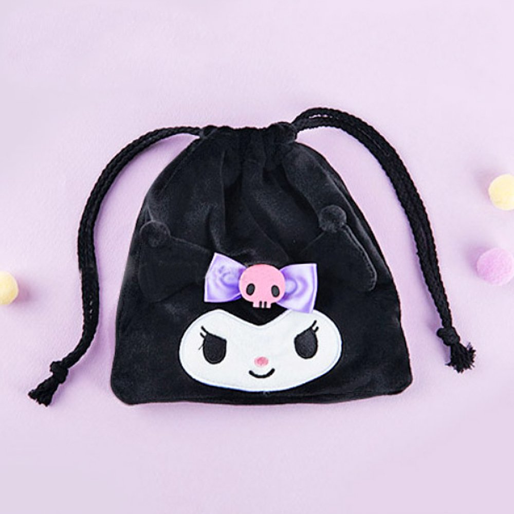 Sanrio Characters My Melody Kuromi Drawstring Makeup Travel Multi Pouch (1PC) - Picture 7 of 9
