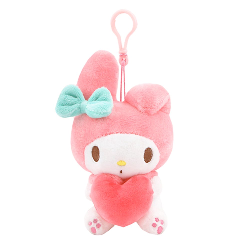 Sanrio Figur Clip-On Stofftier Plüschtier Tasche Clip Schlüsselanhänger: Herz (1 Stück) - Bild 7 von 8