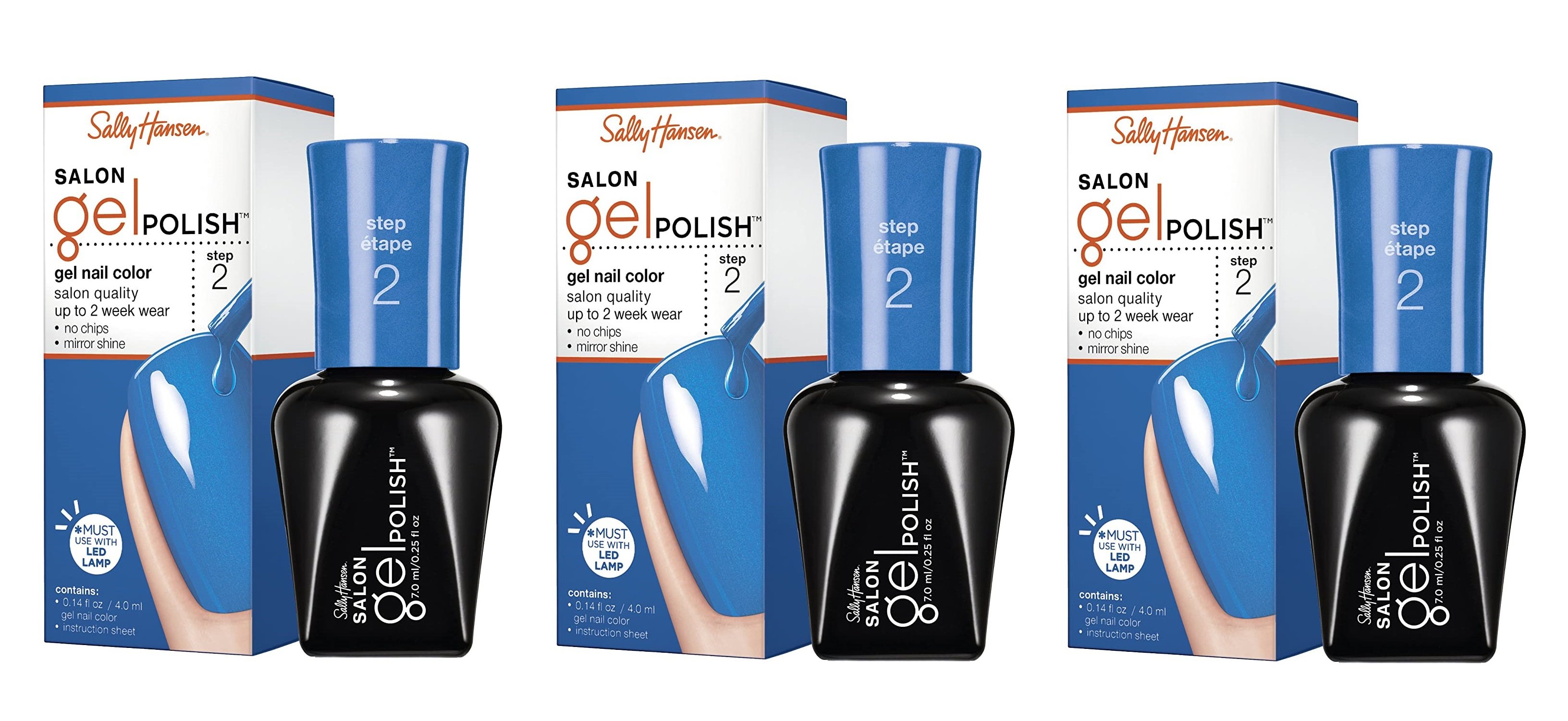 (Pack 3) Sally Hansen Salon Gel Polish Step 2 Gel Nail Color YOU CHOOSE - Picture 7 of 8