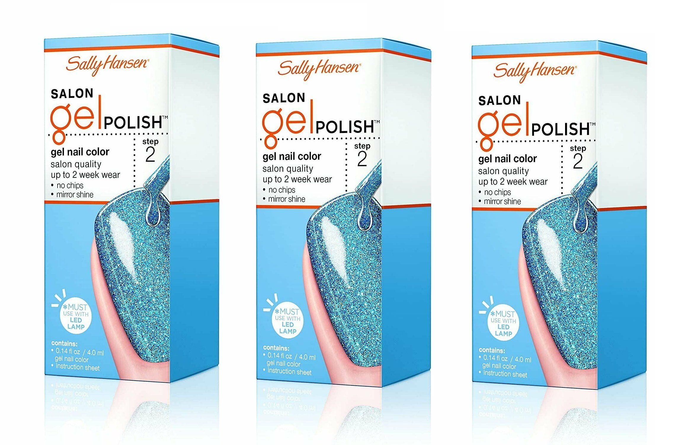 (Pack 3) Sally Hansen Salon Gel Polish Step 2 Gel Nail Color YOU CHOOSE - Picture 6 of 8