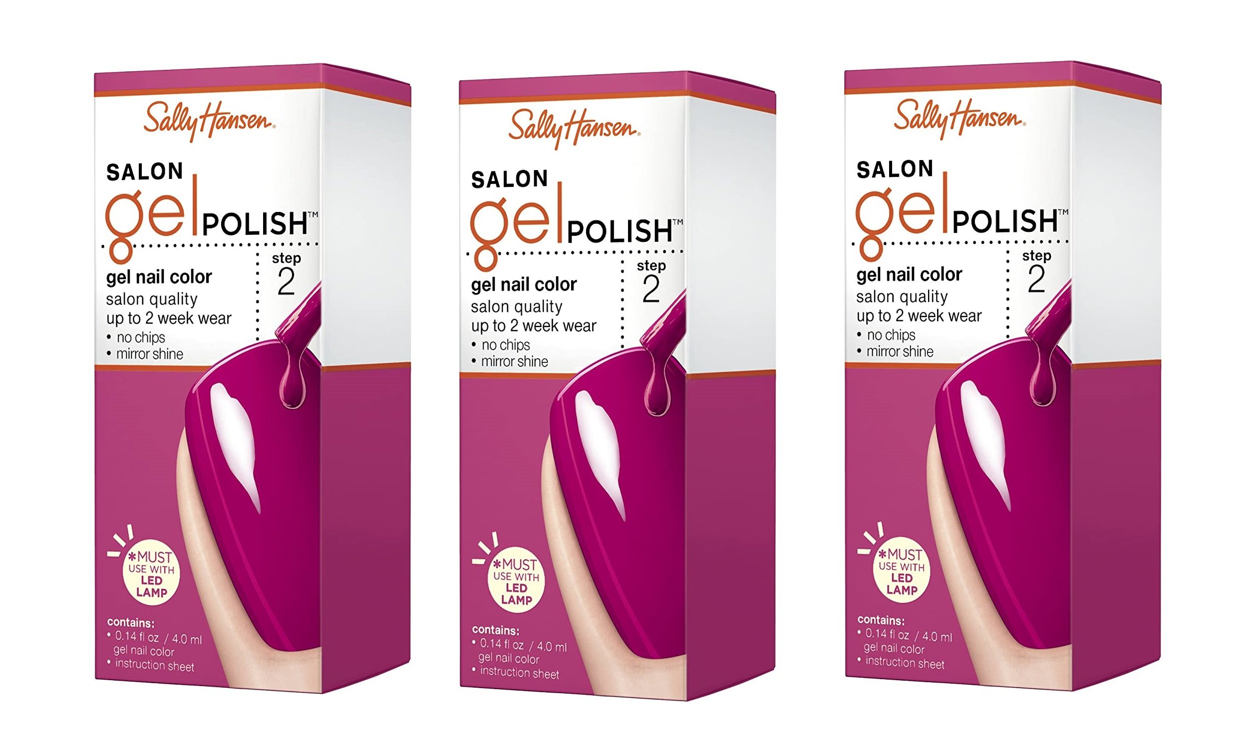 (Pack 3) Sally Hansen Salon Gel Polish Step 2 Gel Nail Color YOU CHOOSE - Picture 3 of 8