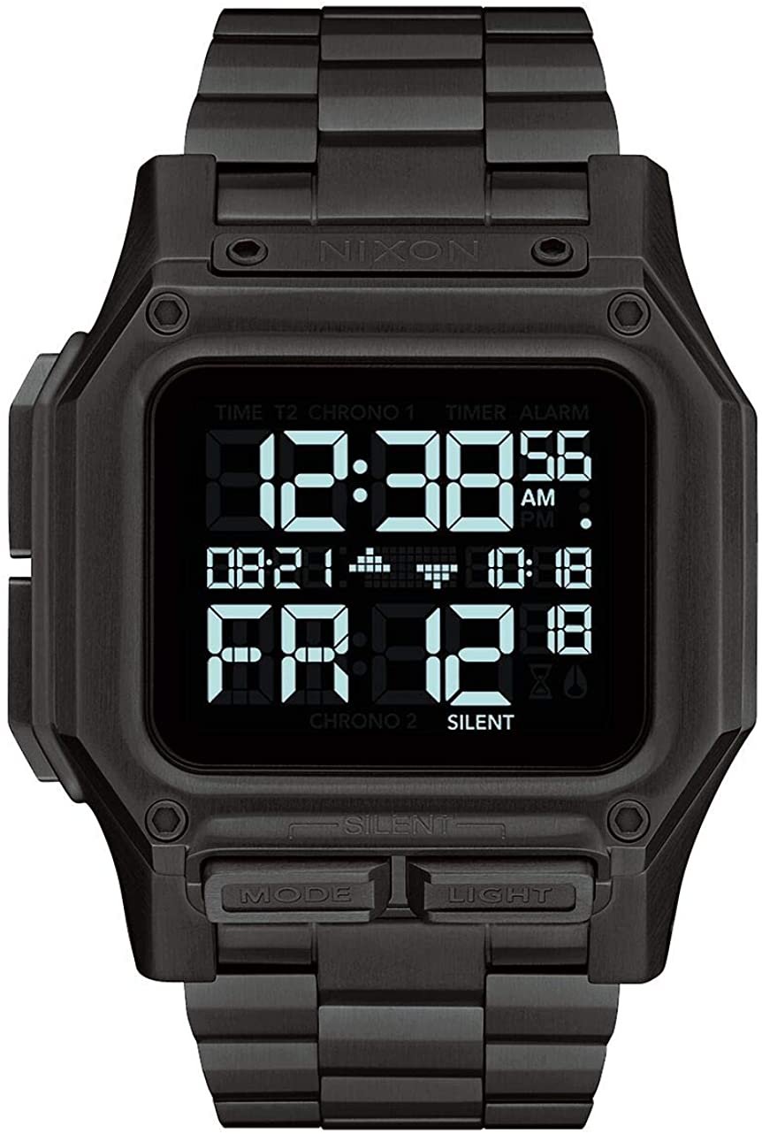 Pre-owned Nixon Regulus Ss A1268 - 100m Water Resistant Men's Digital Sport Watch (46mm... In All Black
