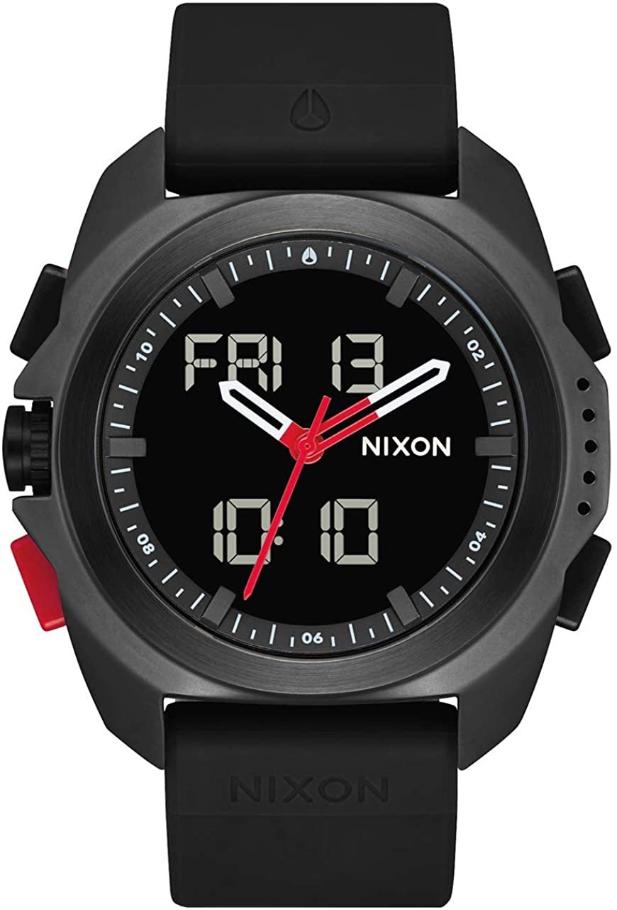 Pre-owned Nixon Ripley A1267 - Men's Analog/digital Adventure Watch (47mm Watch Face,... In Black / Red